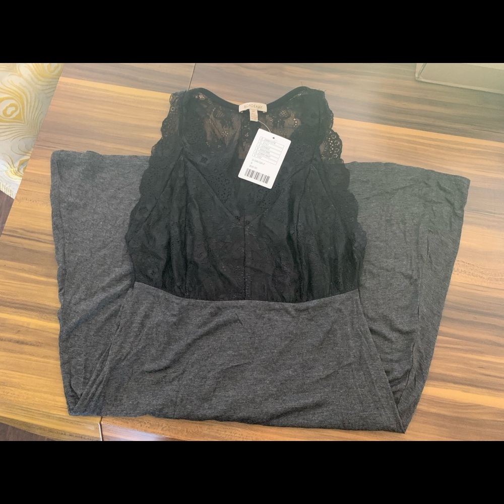 Bordeaux Chemise/Nightgown, B&Grey, Small